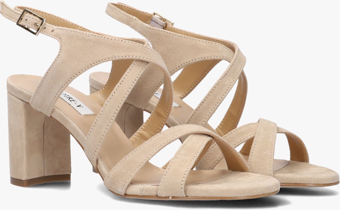 beige notre-v sandalen met hak 22552