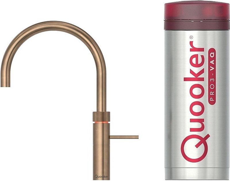 Quooker - Fusion Round - Keukenkraan - Messing Patina - Met Combi Reservoir