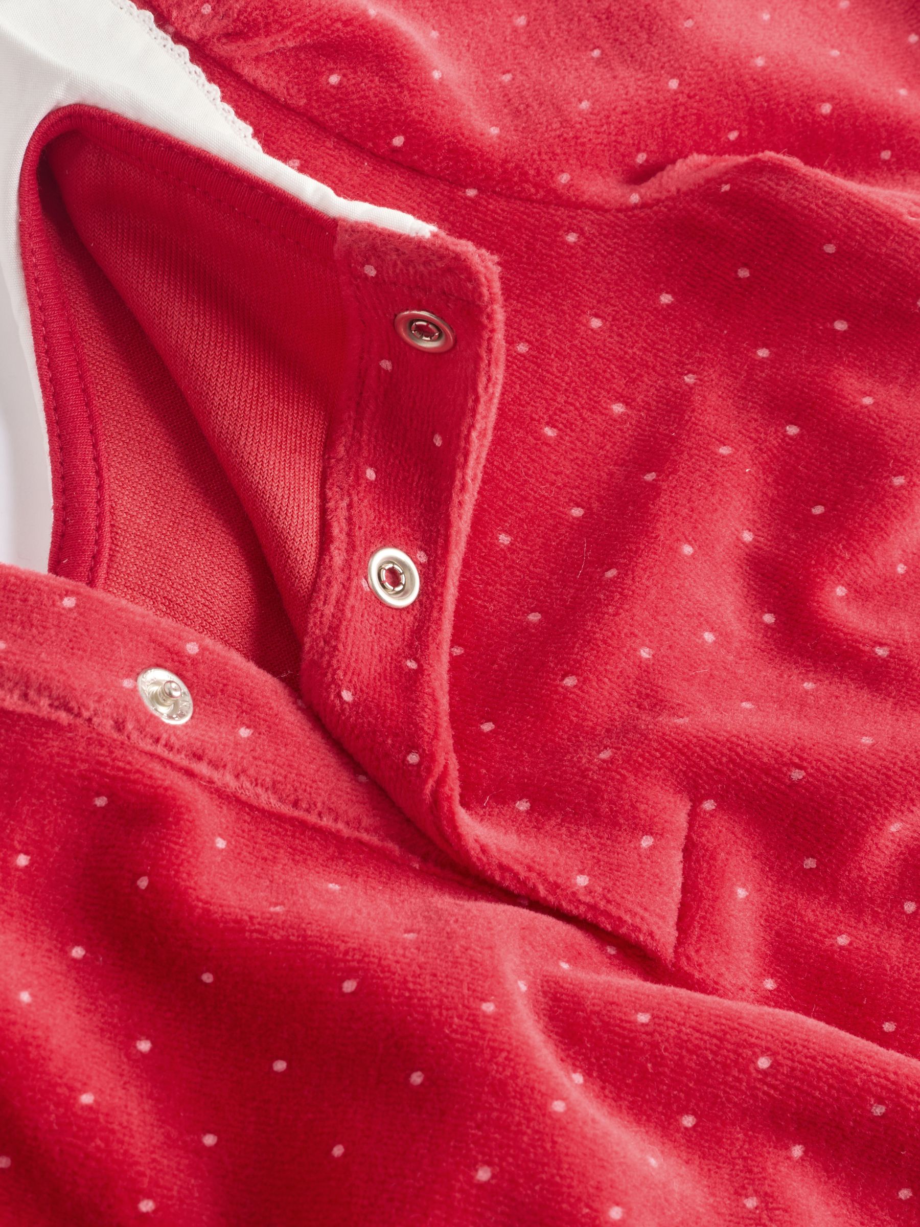Rood - Babyfluwelen pyjama met kerstprint (0mnd-3jr)