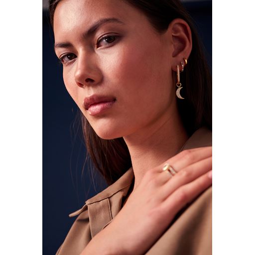 Sif Jakobs Jewellery Luna Ørerings Vedhæng, Guld/Hvid
