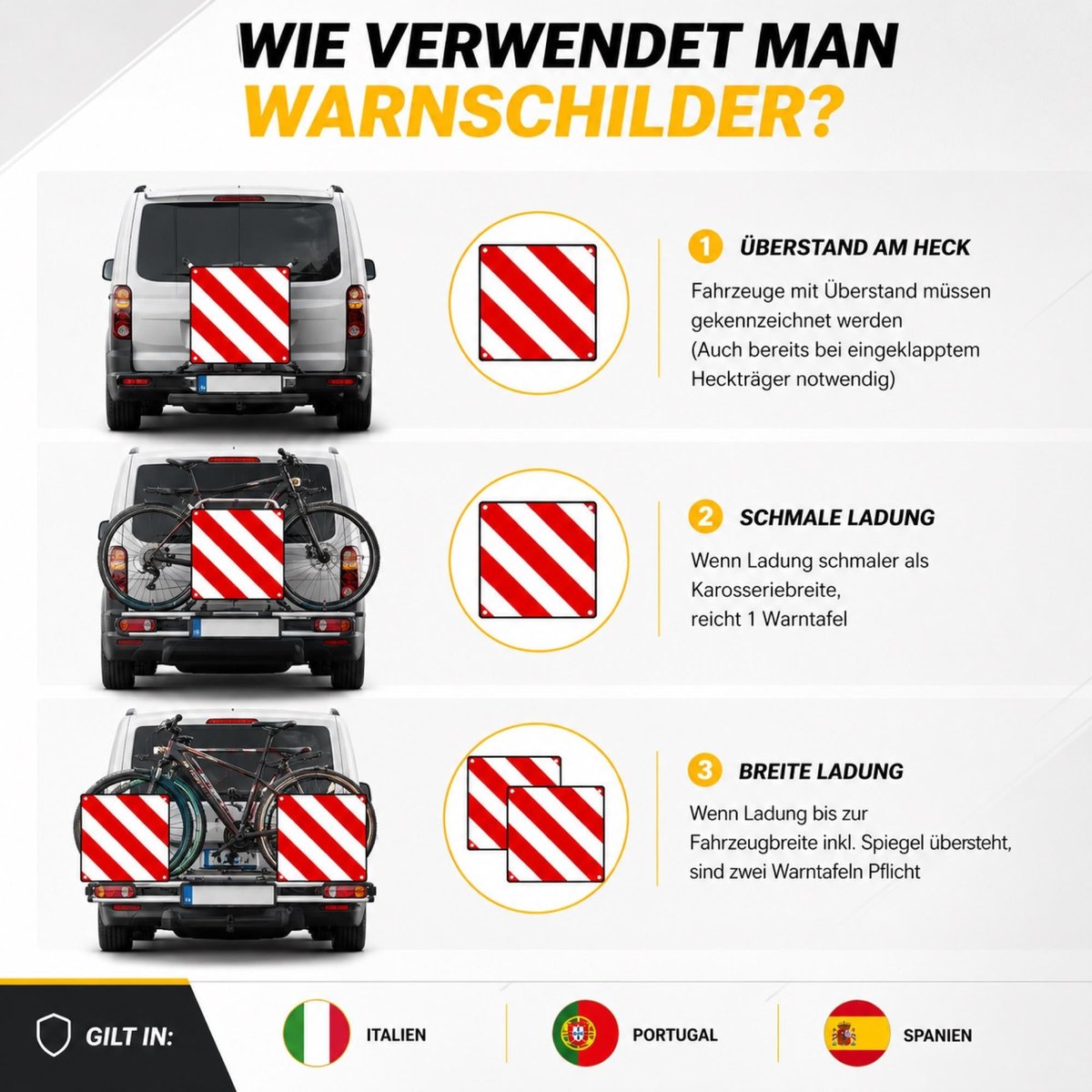 040 parts Alu 3 in 1 waarschuwingsbord