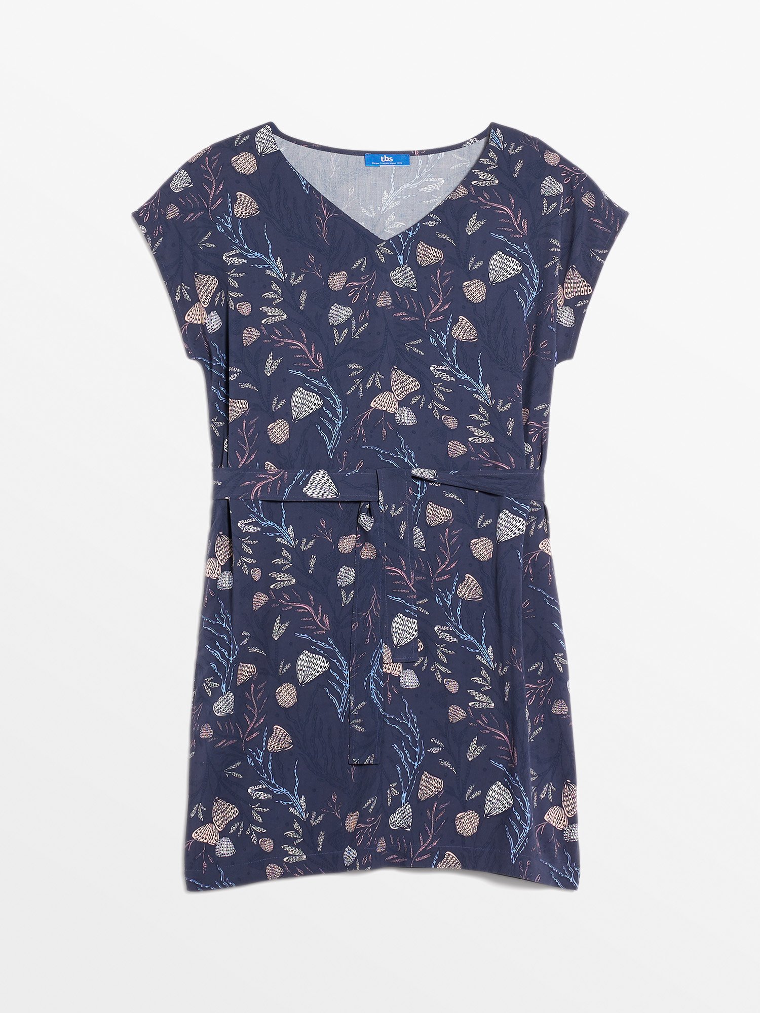 Robe Femme Fluide A Motif Bleu