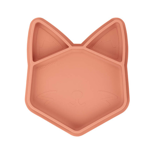 Assiette silicone compartimentée ISY PLATE renard terracotta - BABYMOOV