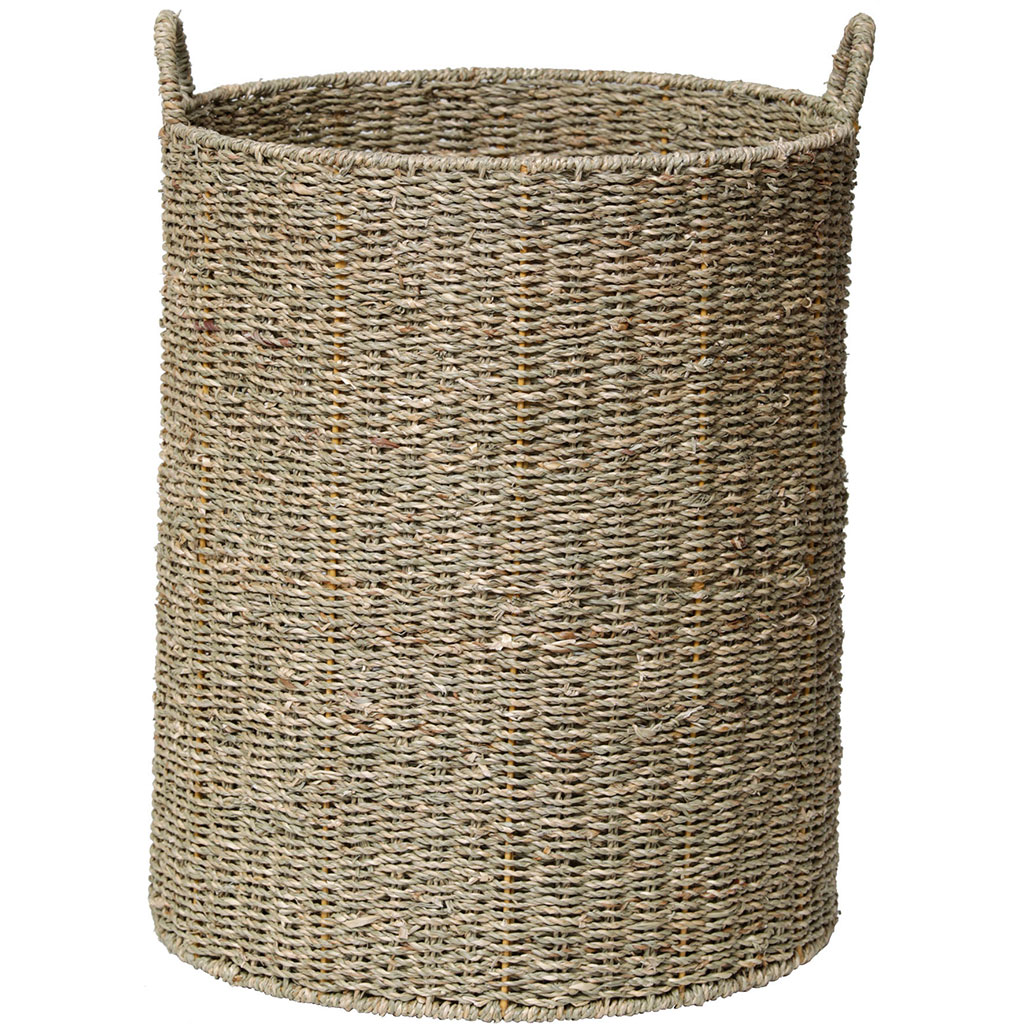 Panière à linge ronde matière végétale 42x56cm