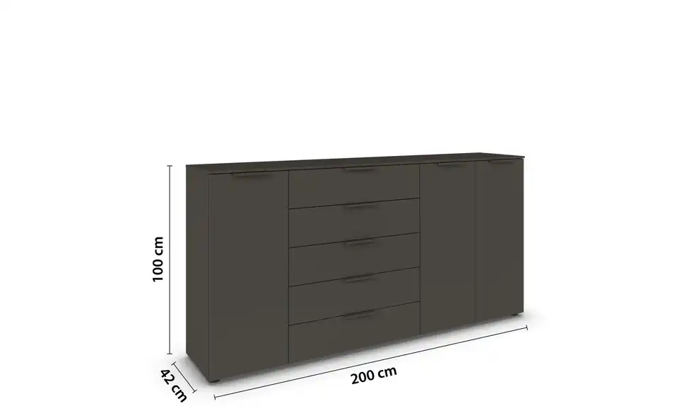 Sideboard Graphit Front: Dekor, Oberboden: Dekor Graphit