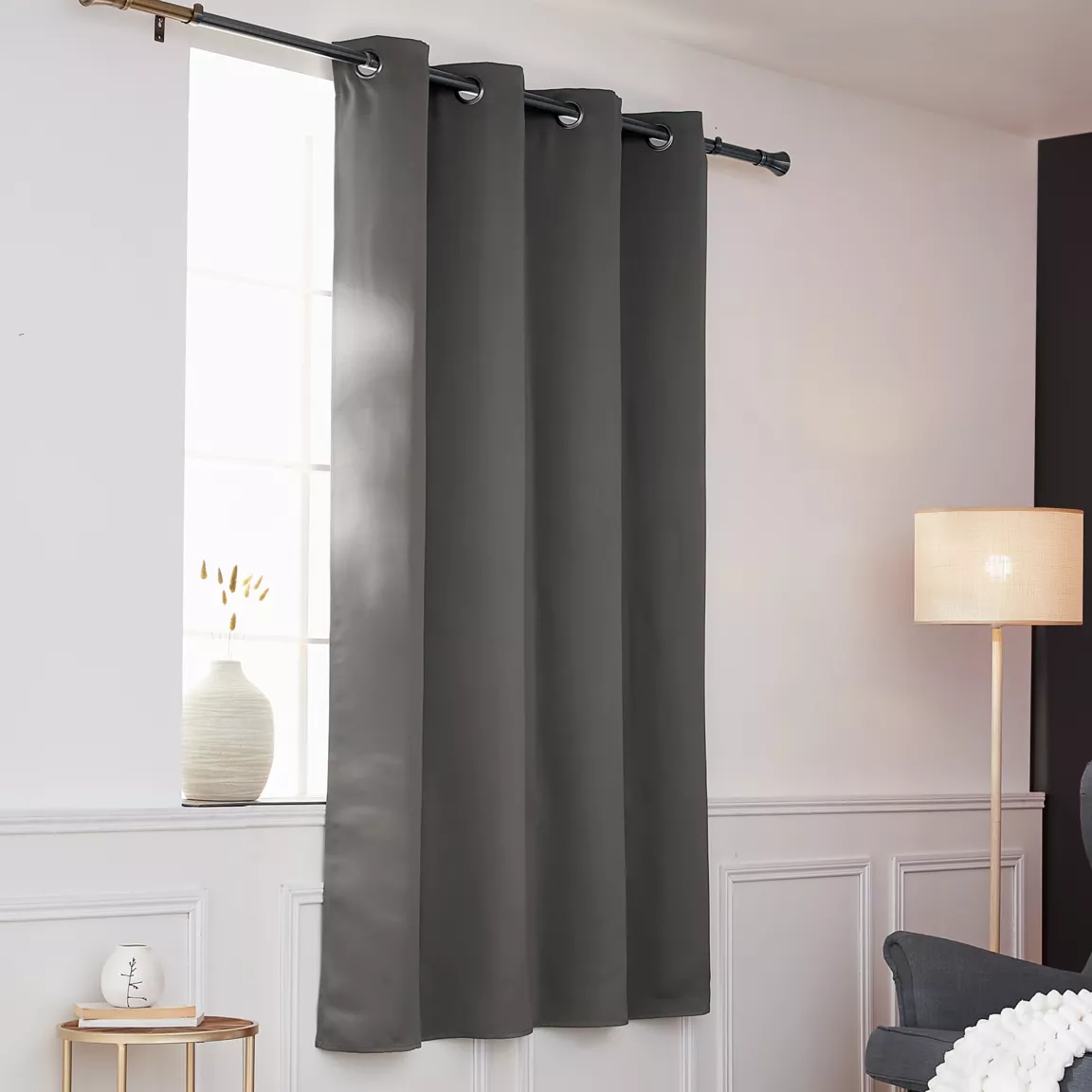 Rideau obscurcissant thermique (140 x 180 cm) Calore Gris anthracite