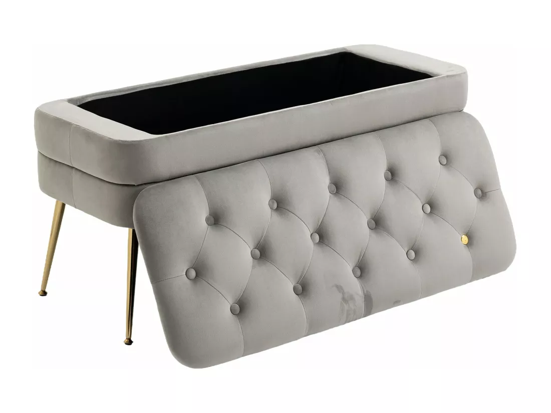 Chaise de sol en velours, d104cm×h51cm, gris