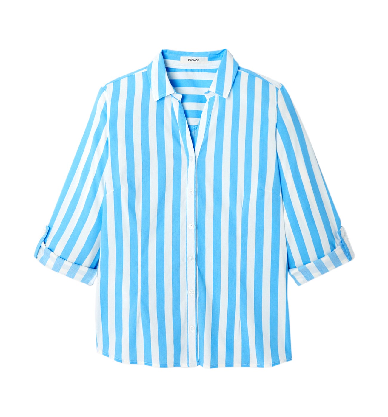 Chemise ajustée Femme - Rayé écru