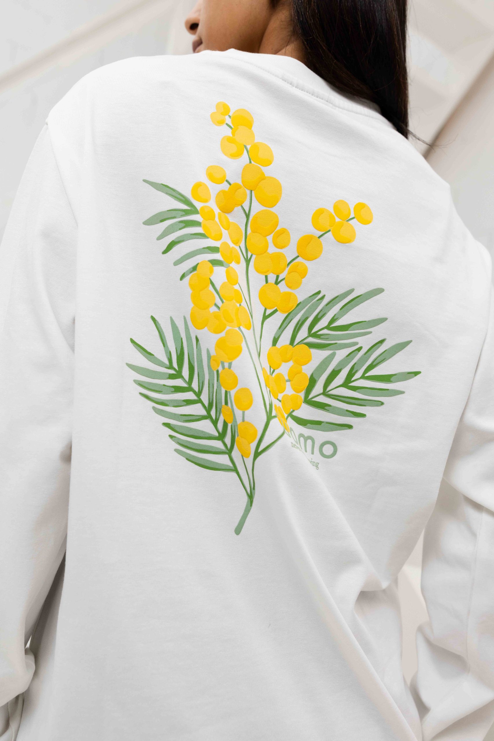 24 Uomo Flower Longsleeve Shirt Dames Gebroken Wit