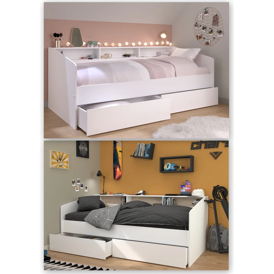 Parisot Kinder Stauraumbett Sleep 4  Weiß Weiß