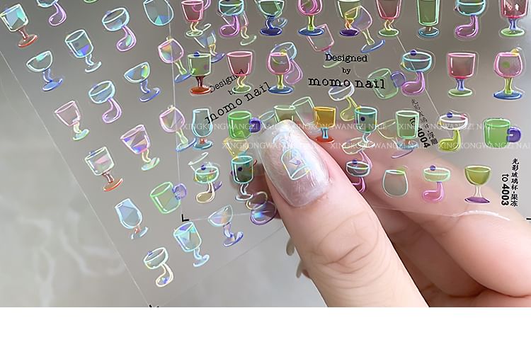 Padoma - Wijnglasprint Nail Art Stickers (Diverse ontwerpen)