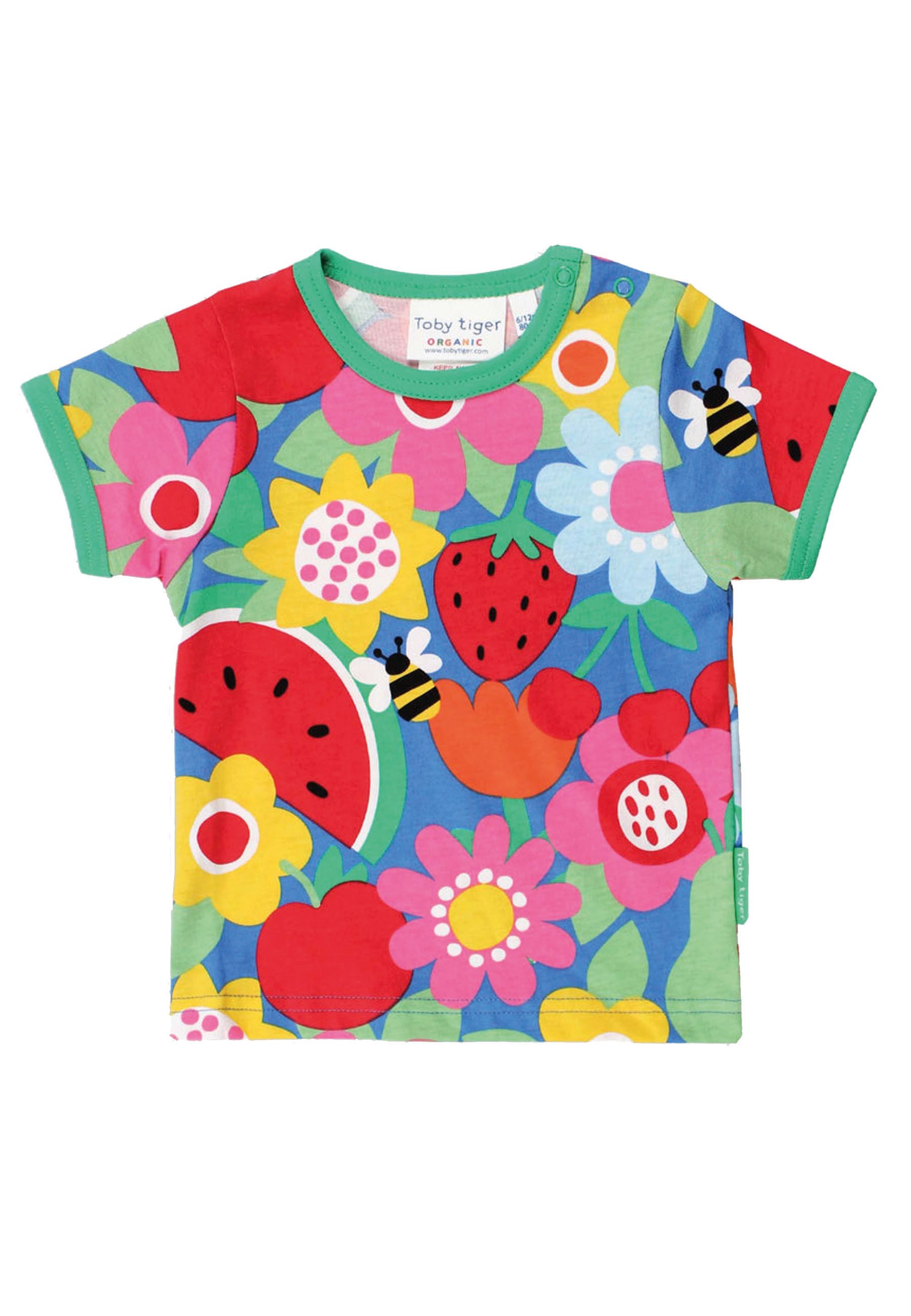 Toby Tiger T-Shirt Blumen und Früchte Print