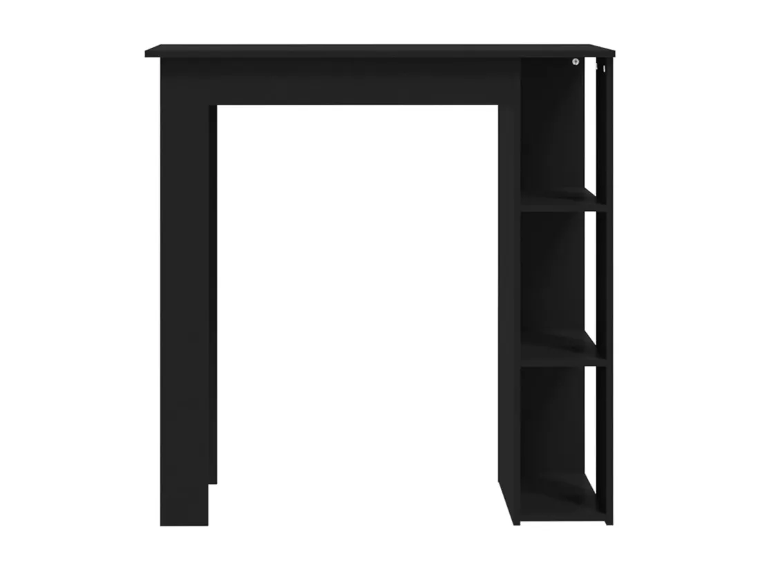 Table de bar avec étagère Noir 102x50x103,5 cm Aggloméré