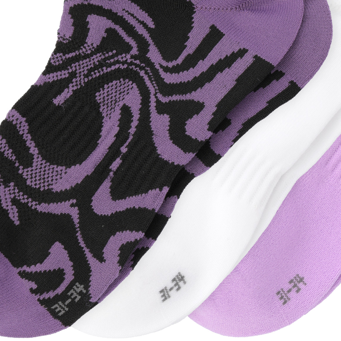 Beatwear 3 Paar Kinder Sneaker-Socken im Set dunkellila / weiss / helllila