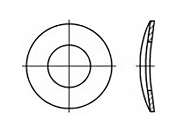 TOOLCRAFT TO-6854517 Fjederskive Indvendig diameter: 4 mm DIN 137 Fjederstål verzinkt 1000 stk
