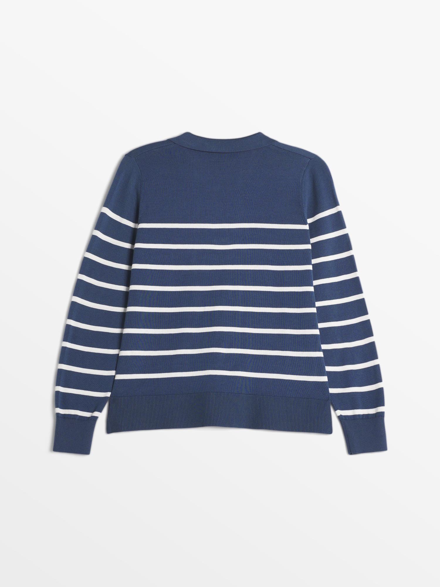 Pull Femme Marinière Tricot Coton Marine