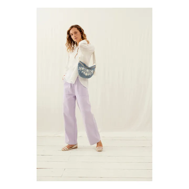 Louise Misha Sac Banane Matelassé Gaby Broderies - Collection Femme | Bleu