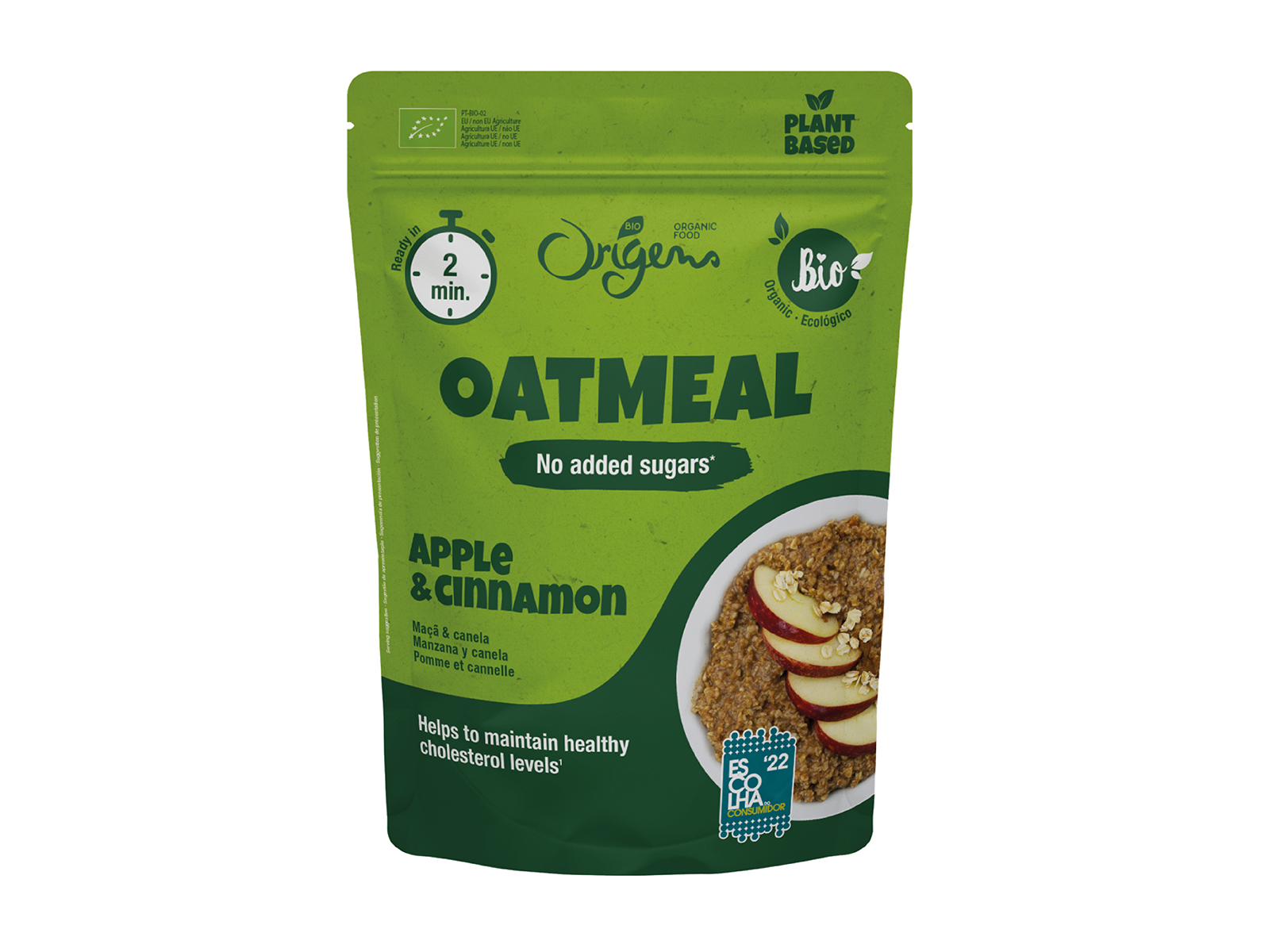 PAPAS DE AVEIA ORIGENS BIO MAÇÃ E CANELA 300G