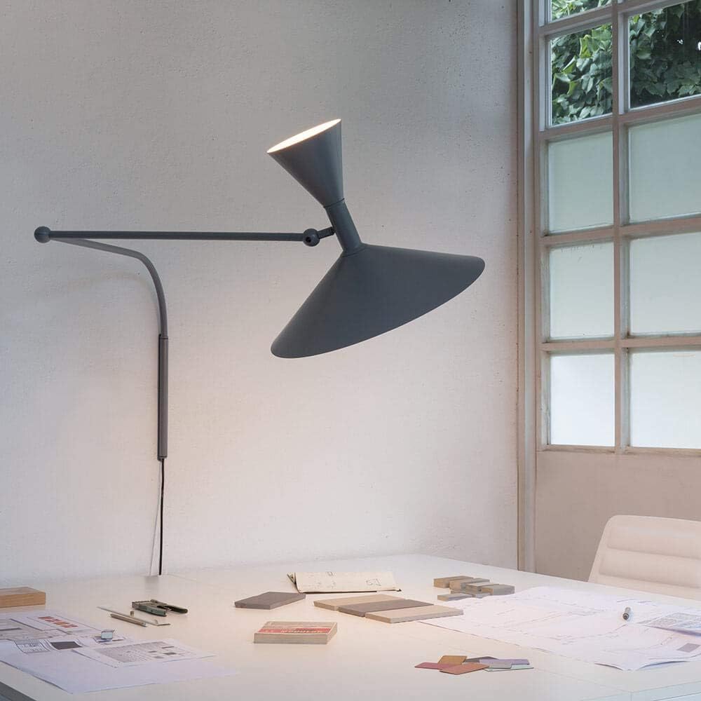 Nemo Lighting Lampe de Marseille matte graue Wandlampe