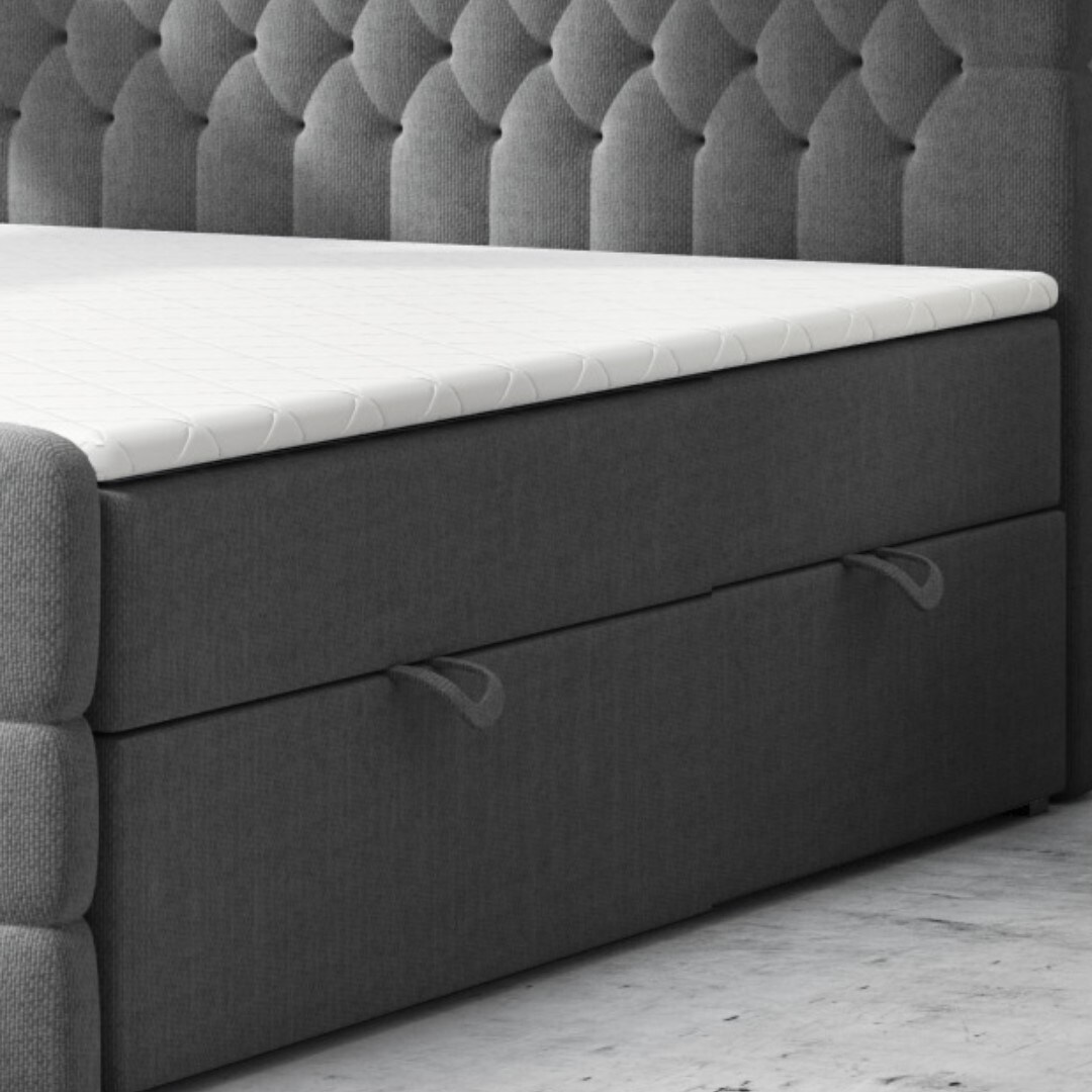 M-Punkt GmbHBoxspringbett OXFORD mit Bettkasten 180 x 200 cm Webstoff Anthrazit - versch. Ausführungen