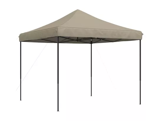 Tente de réception pliable escamotable taupe 292x292x315 cm