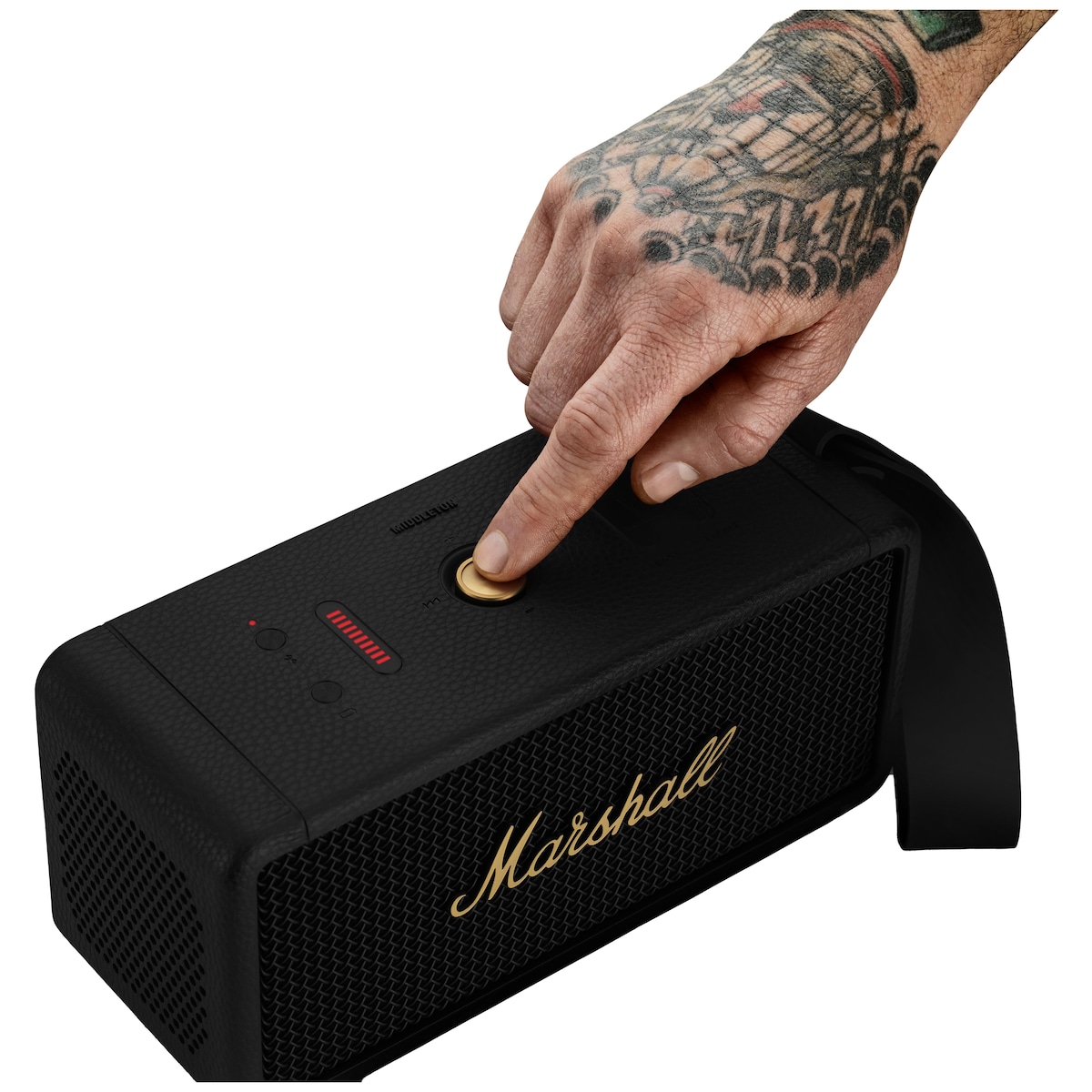 Marshall Middleton trådløs bærbar høyttaler (sort/messing)