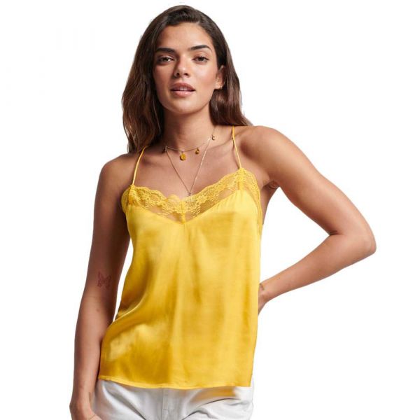 Superdry Studios Satin Cami Blouse Amarelo S Mulher