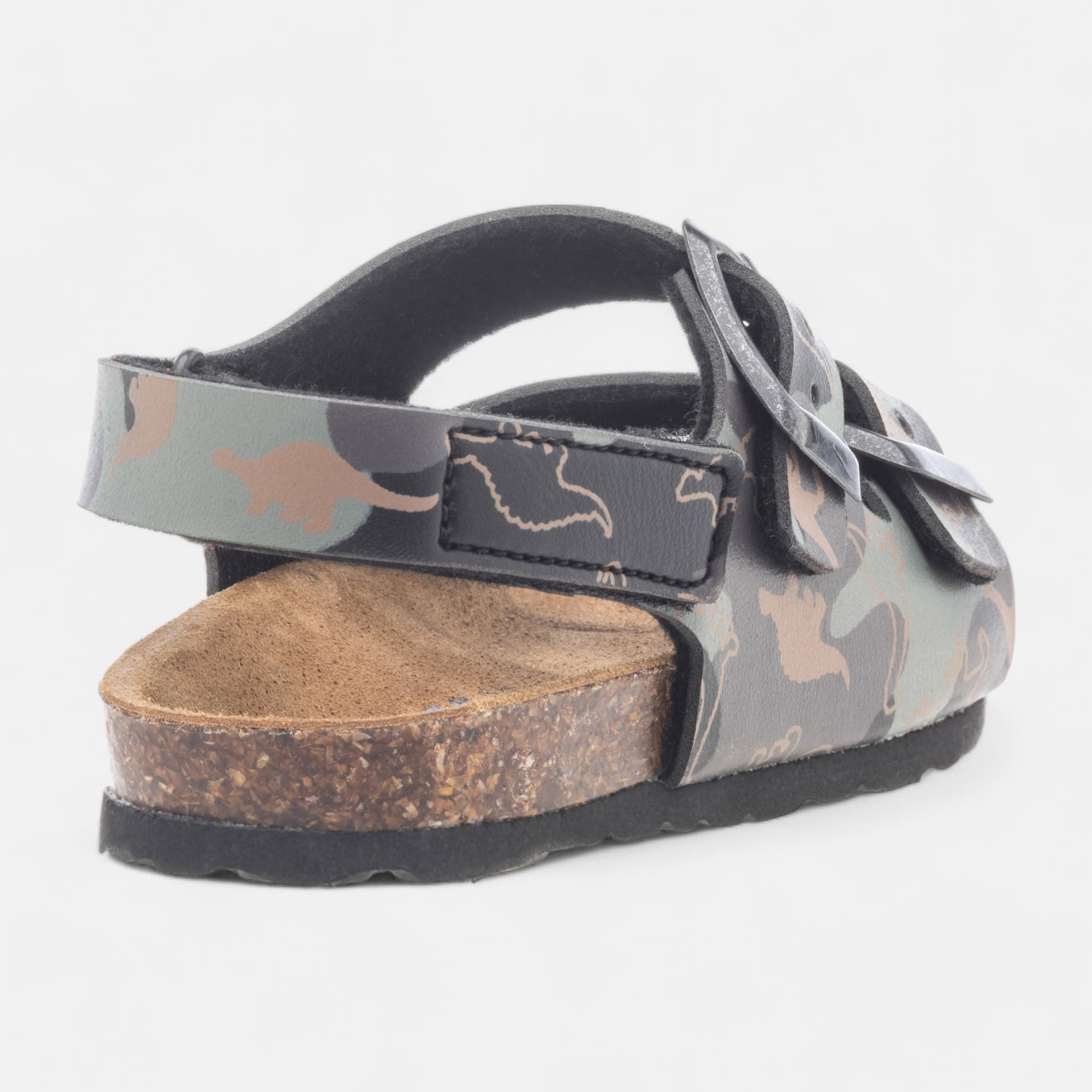 Mules semelle liège Garçon kaki