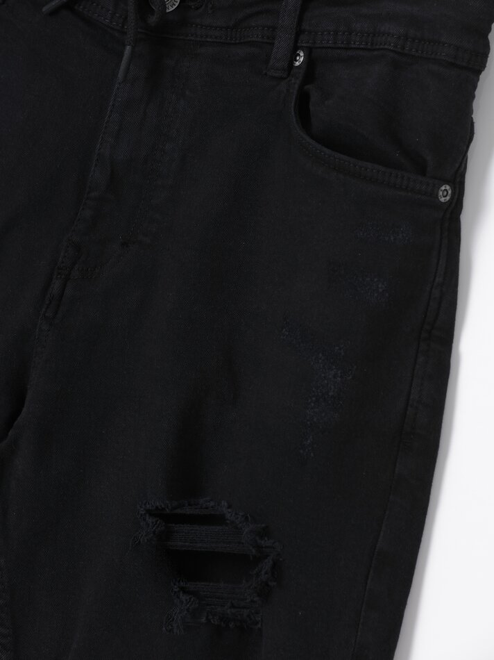 Bermuda jeans skinny stretch - Preta
