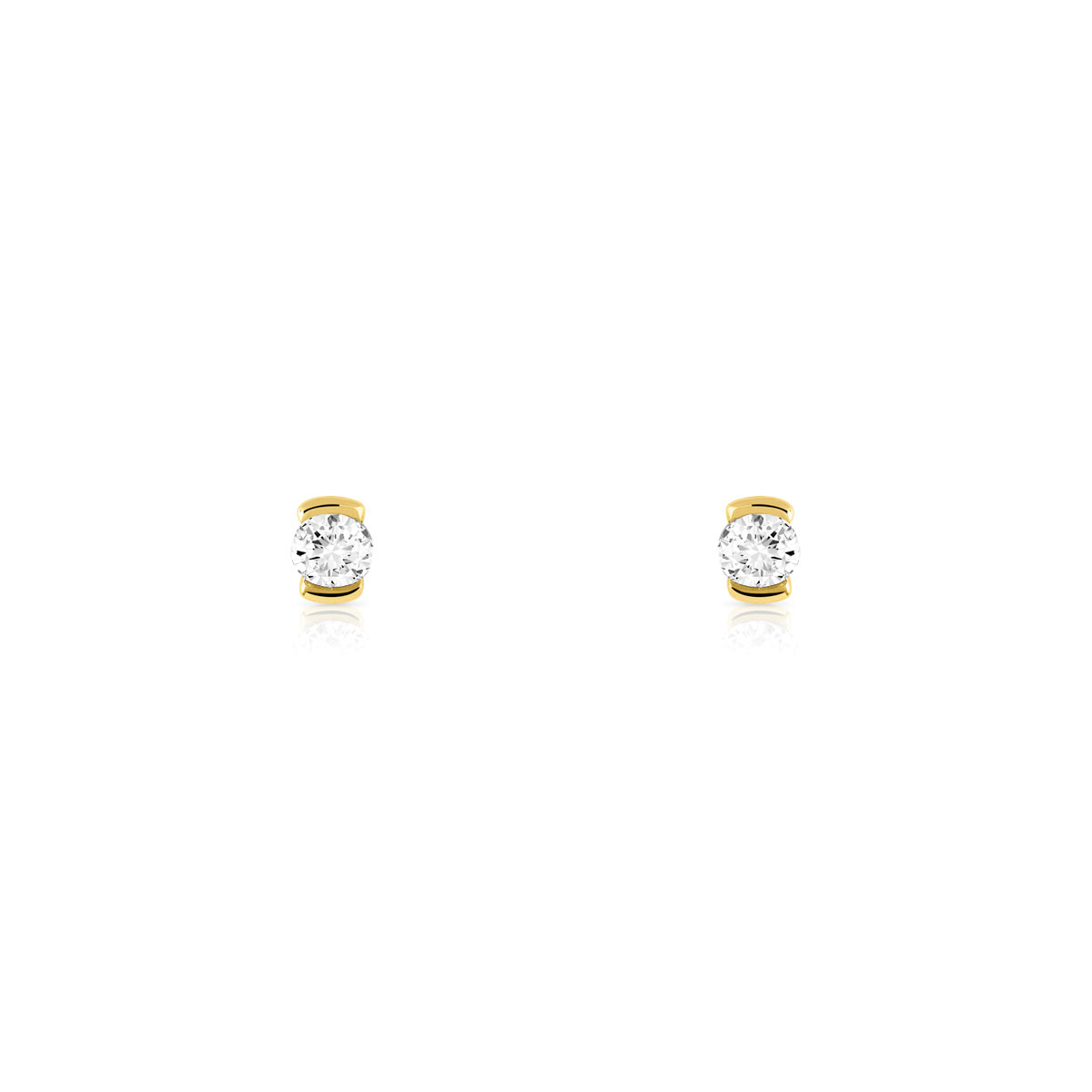 Boucles d'oreilles or 750 jaune diamants
