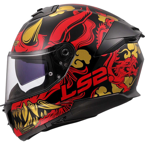 LS2 - Casque FF808 Stream II Drako Noir / Rouge / Or / Brillant