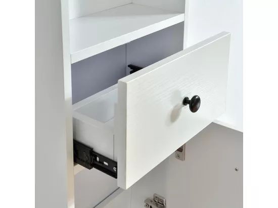 Grande armoire de rangement ARMARIA finition mélaminé blanc 120 cm