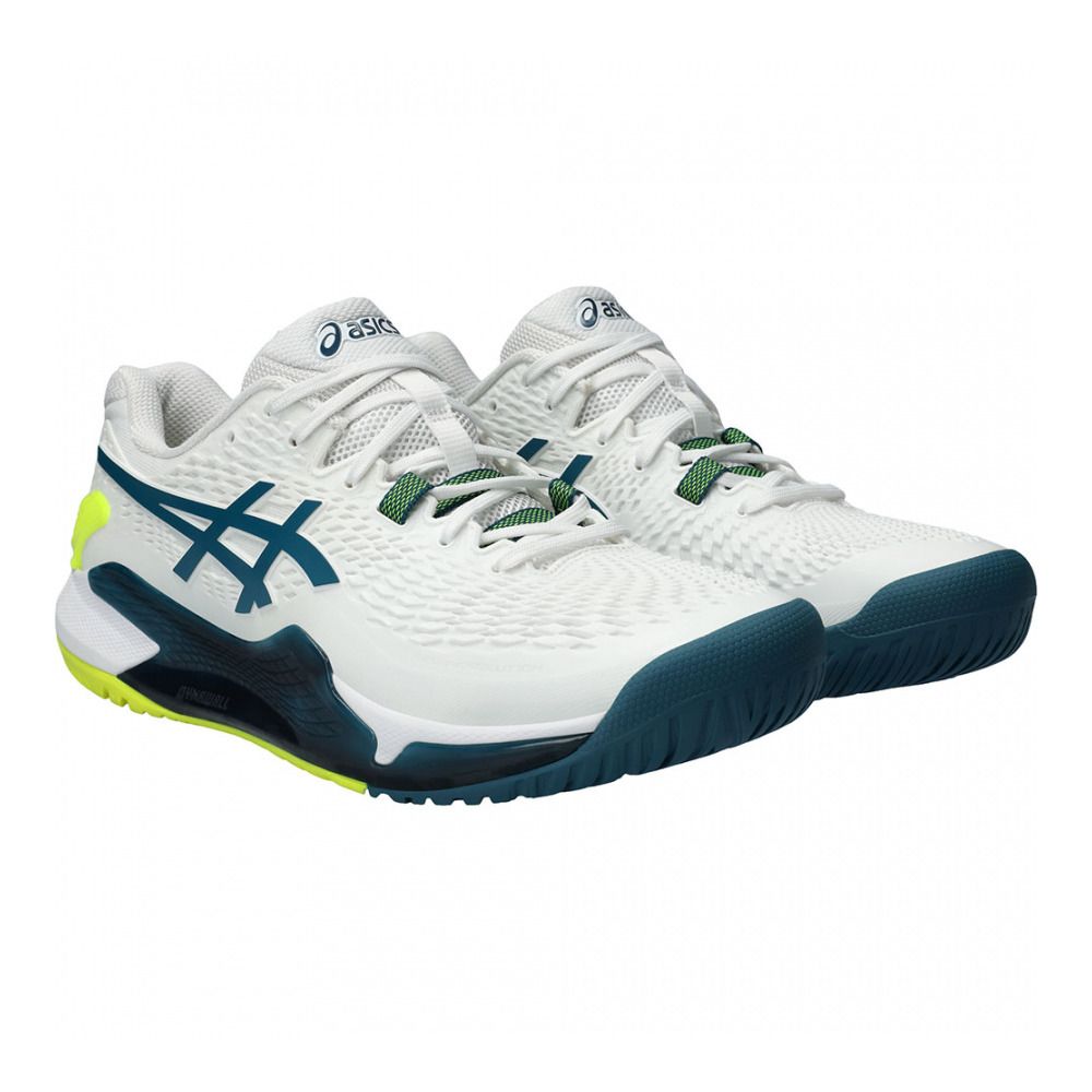 Asics GEL-RESOLUTION 9 - Chaussures de tennis Homme white/restful teal