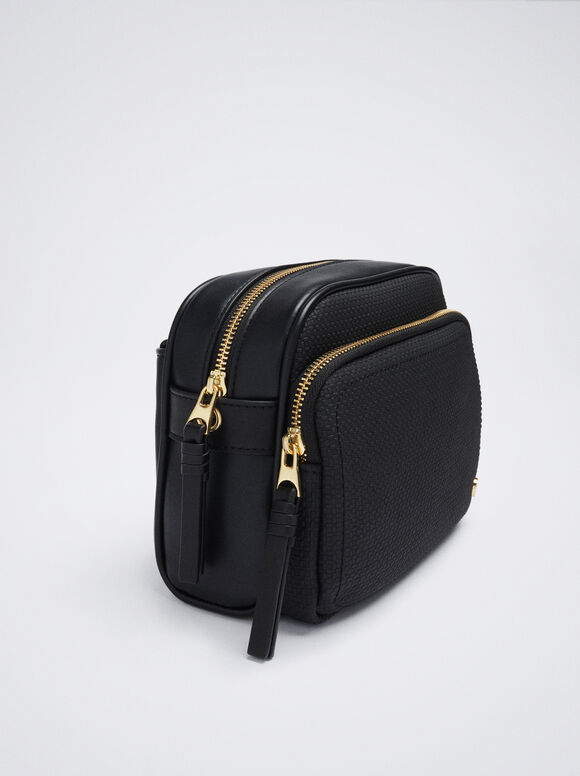 Bolsa de ombro patchwork - Preta