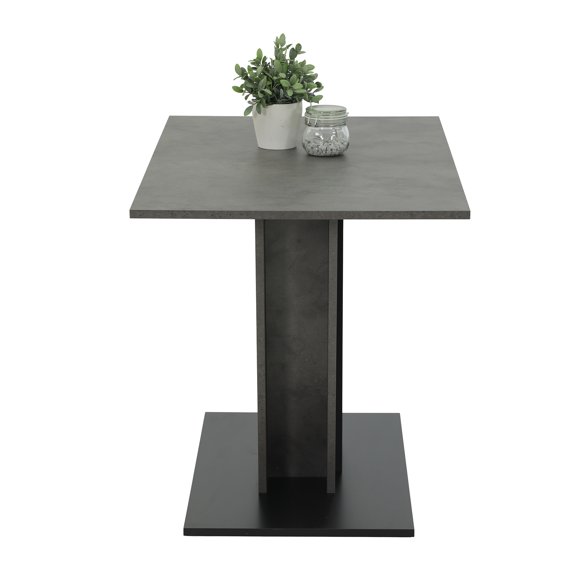 Esstisch - Beton anthrazit-schwarz - V-Gestell - 110 cm