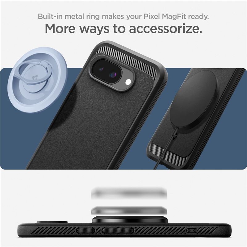Google Pixel 9a Rugged Armor Case Hülle MagSafe-Modul (ACS09041) - Schwarz (Matt)