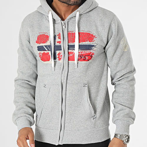 Sweat Zippé Gris Chiné
