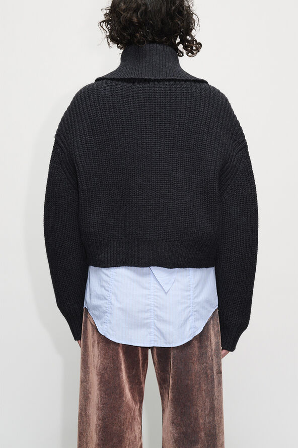 Hope YUMMY CARDIGAN Black melange wool