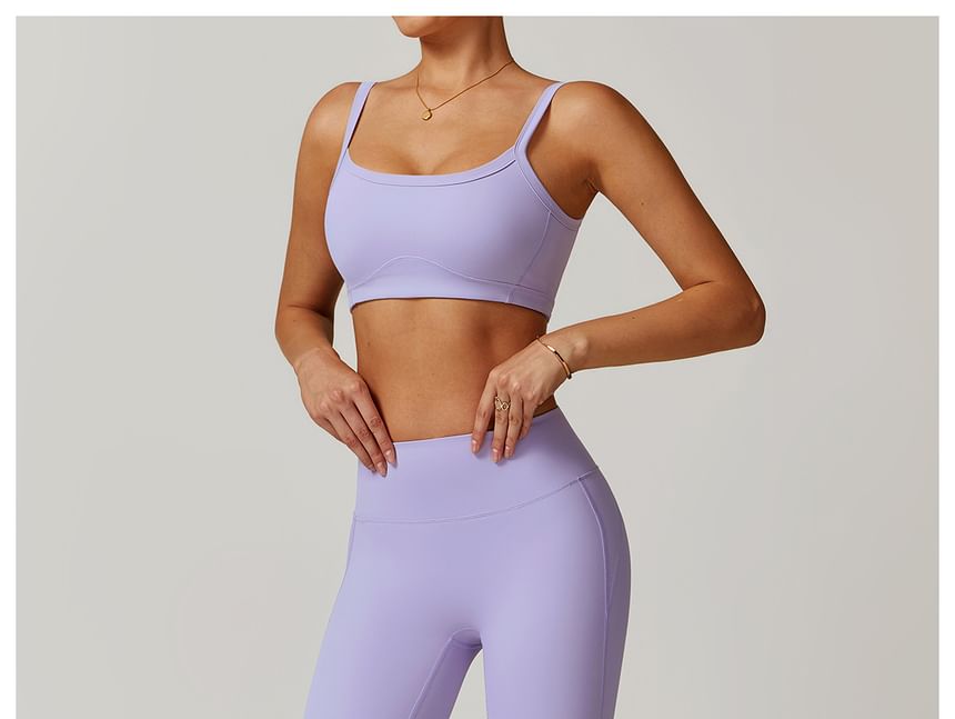 Skinniano - Hoge taille effen gesplitste uitlopende yogabroek