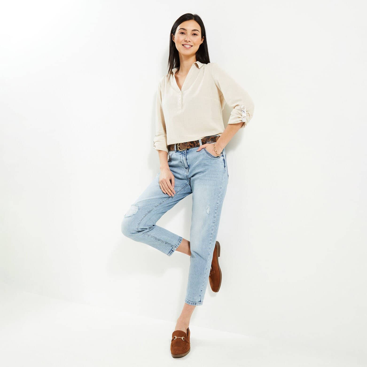 Blouse en coton et lin femme