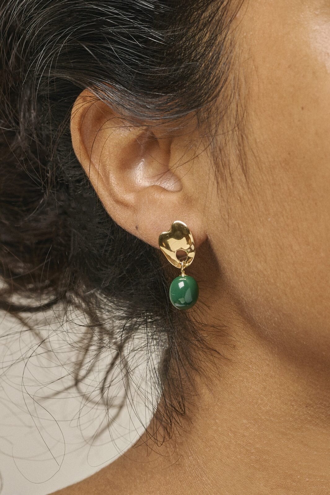 Enamel Copenhagen Earrings, Aida petrol green