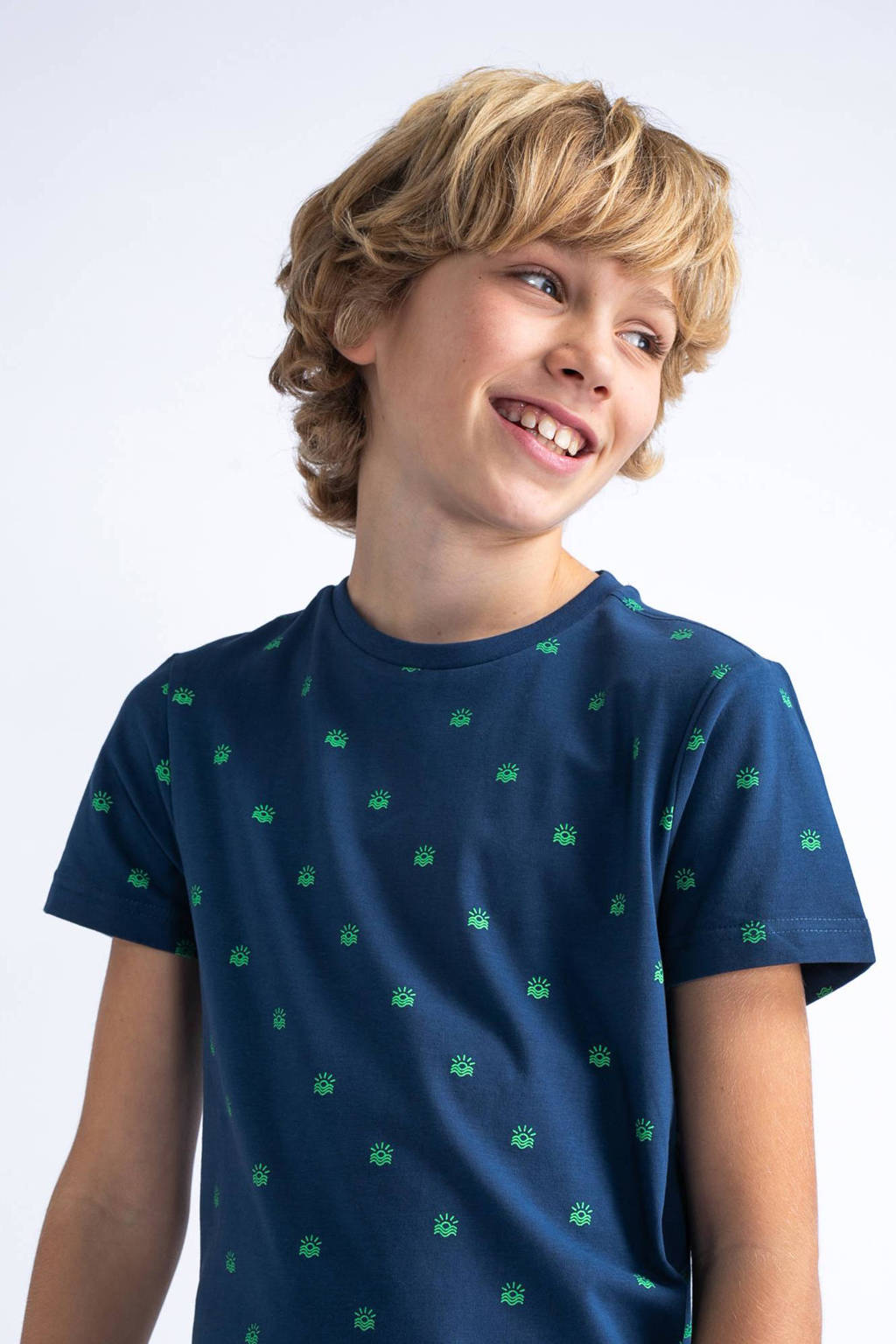 Petrol Industries T-shirt met all over print blauw