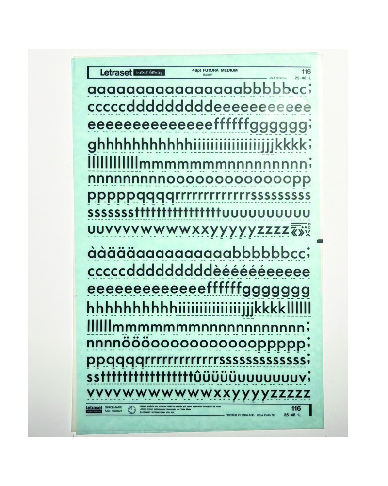 Letraset 116 - Futura Medium Bauer 48pt