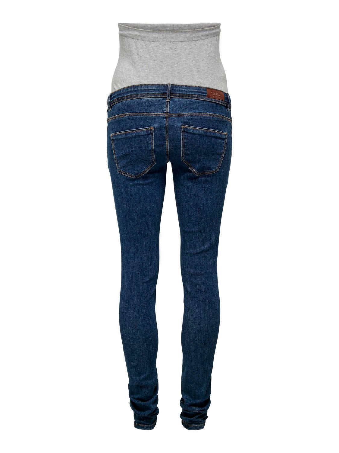 OLMWAUW Mittlere Taille Skinny Fit Jeans Dark Blue Denim