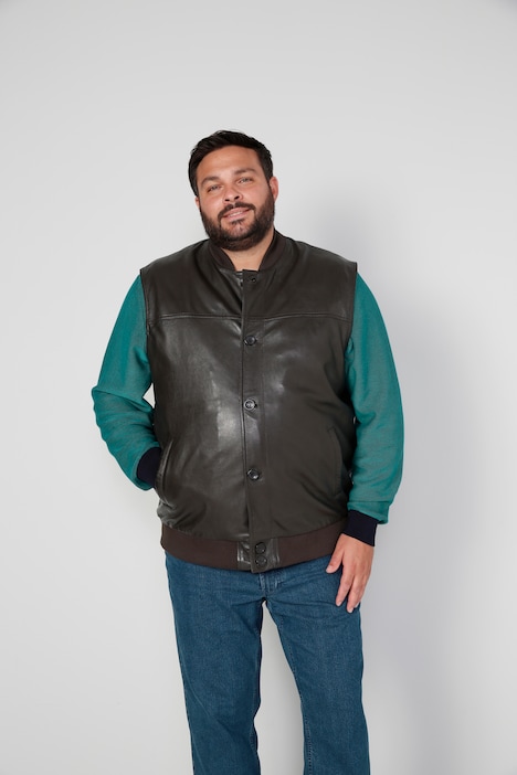 Boston Park Leder-Weste, Bauchfit, echtes Leder, bis 82