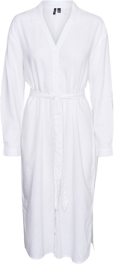 Vero Moda VMLINN LOOSE CALF SHIRT WVN NOOS Snow white