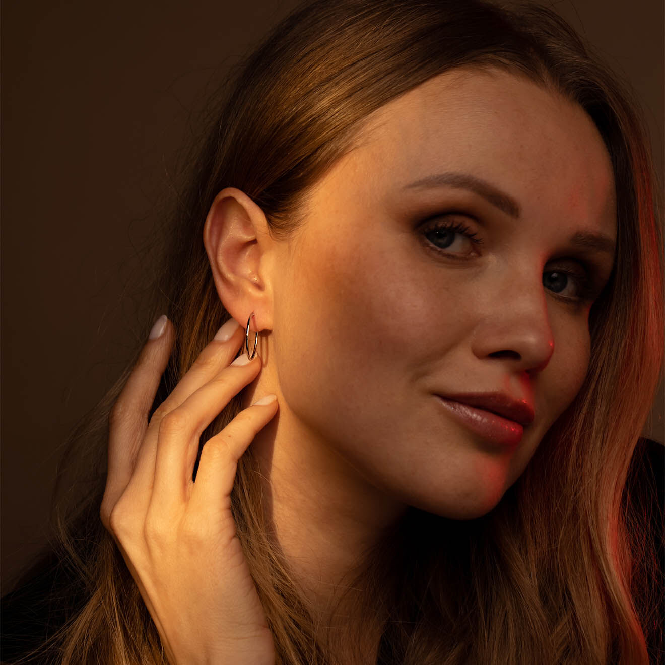 Instant d'Or Boucles d'oreilles Sublime créoles or blanc