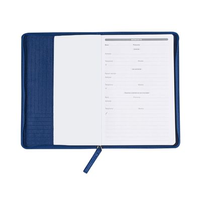 Quo Vadis Colette Minister - Agenda - 2025 - semainier - standard / M - 160 x 240 mm - portrait - papier blanc - couverture bleu nuit - synthétique, velours