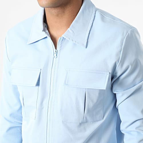Ensemble Veste Zippée Et Pantalon Cargo AB327 Bleu Ciel