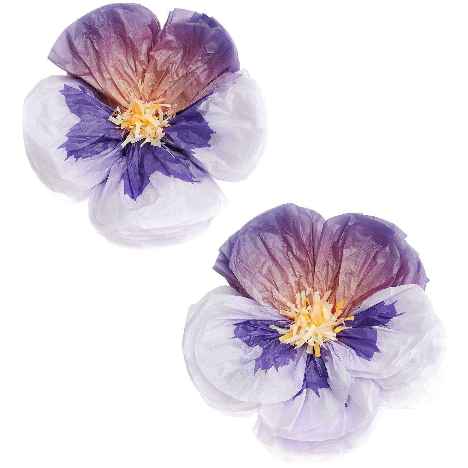 Seidenpapierblumen STIEFMÜTTERCHEN 2-teilig in lila